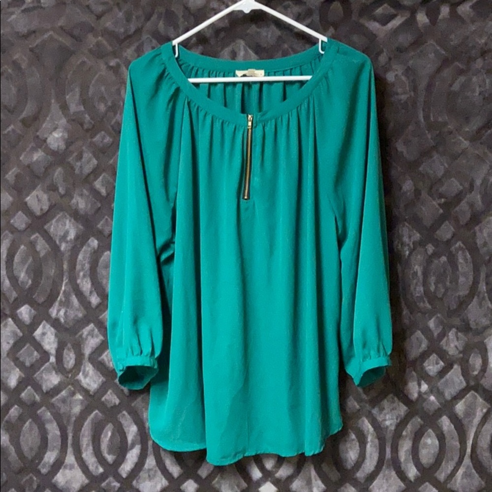 Crescent Plus Size 3/4 sleeve Blouse